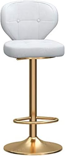 ZCEDZYSW Barhocker mit Rückenlehne, modern, höhenverstellbar, drehbar, Küchenstuhl, Frühstück, Esszimmerhocker (Weiß, 80 cm) von ZCEDZYSW
