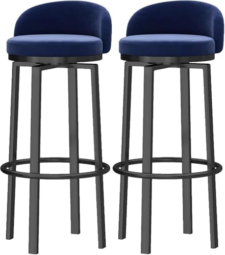 ZCEDZYSW Barhocker mit Thekenhöhe, 2er-Set, moderne Küchenhocker, unterstützte Werkstatt, Frühstück, Barhocker, gepolsterter Sitz, drehbarer Samt-Inselhocker für Zuhause, Bar, Theke (Blau, 75 cm) ZCEDZYSW Barhocker mit Thekenhöhe, 2er-Set, moderne Küchenhocker, unterstützte Werkstatt, Frühstück, Barhocker, gepolsterter Sitz, drehbarer Samt-Inselhocker für Zuhause, Bar, Theke (Blau, 75 cm) von ZCEDZYSW