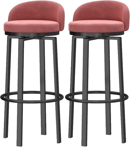 ZCEDZYSW Barhocker mit Thekenhöhe, 2er-Set, moderne Küchenhocker, unterstützte Werkstatt, Frühstück, Barhocker, gepolsterter Sitz, drehbarer Samt-Inselhocker für Zuhause, Bar, Theke (Rosa, 65 cm) ZCEDZYSW Barhocker mit Thekenhöhe, 2er-Set, moderne Küchenhocker, unterstützte Werkstatt, Frühstück, Barhocker, gepolsterter Sitz, drehbarer Samt-Inselhocker für Zuhause, Bar, Theke (Rosa, 65 cm) von ZCEDZYSW