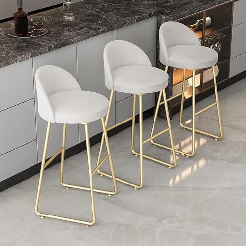 ZCEDZYSW Barhocker mit Thekenhöhe für Küche, Esszimmer und Wohnzimmer, Weiß, Sitzhöhe 65 cm, 3 Stück von ZCEDZYSW