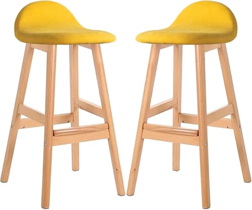 ZCEDZYSW Barhocker mit niedriger Rückenlehne, Holzstühle mit fester Höhe, 2er-Set, Thekenfrühstück für Kücheninsel (B, Sitzhöhe 70 cm) von ZCEDZYSW