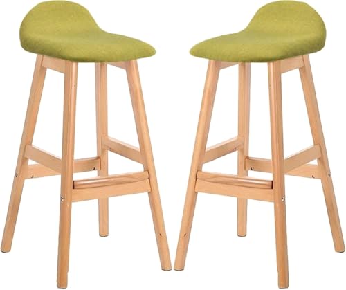 ZCEDZYSW Barhocker mit niedriger Rückenlehne, Holzstühle mit fester Höhe, 2er-Set, Thekenfrühstück für Kücheninsel (C,Sitzhöhe 60 cm) von ZCEDZYSW
