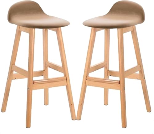 ZCEDZYSW Barhocker mit niedriger Rückenlehne, Holzstühle mit fester Höhe, 2er-Set, Thekenfrühstück für Kücheninsel (F,Sitzhöhe 70 cm) von ZCEDZYSW