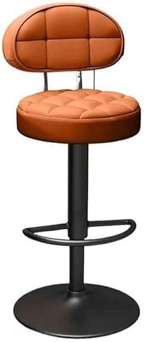 ZCEDZYSW Barstühle, um 360 Grad drehbar, hohe Rückenlehne, Inseltisch, Esstisch, Barhocker (Orange) von ZCEDZYSW