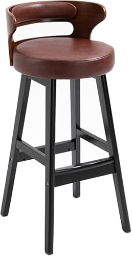 ZCEDZYSW Barstühle aus Holz, für Küche, Esszimmer, Kunstleder, gepolstert, bequem, Bauernhaus, geeignet für Zuhause (B, Sitzhöhe 76 cm) von ZCEDZYSW