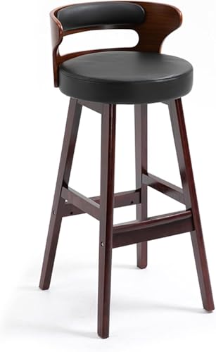 ZCEDZYSW Barstühle aus Holz, für Küche, Esszimmer, Kunstleder, gepolstert, bequem, Bauernhaus, geeignet für Zuhause (C, Sitzhöhe 76 cm) von ZCEDZYSW
