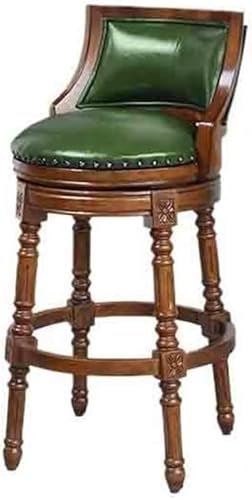ZCEDZYSW Barstuhl, Vintage, hohe europäische Rückenlehne, drehbar, Holz, leicht, luxuriös (grün) von ZCEDZYSW