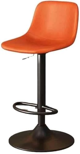 ZCEDZYSW Barstuhl, höhenverstellbarer Hocker, drehbar, Heiminsellehne (Orange) von ZCEDZYSW