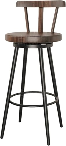 ZCEDZYSW Barstuhl, mechanisch, um 360 ° drehbar, für Zuhause, Insel, Küche, Barhocker, Bankempfang, Holz, S, mit Holz (schwarze Walnuss, 65 cm) von ZCEDZYSW