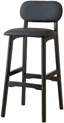 ZCEDZYSW Barstuhl Hocker Home Island Tisch Rückenlehne Hochhocker Massivholz Schreibtisch Kassierer (Schwarz) von ZCEDZYSW