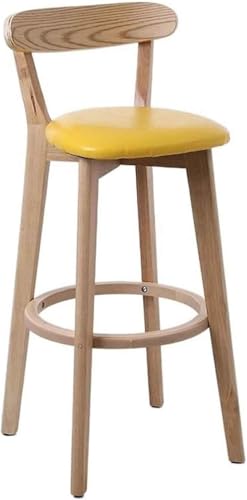 ZCEDZYSW Barstuhl aus Holz mit Rückenlehne, 71 cm hoch, Küchentheke, Barhocker, skandinavischer Schreibtisch (gelb) von ZCEDZYSW
