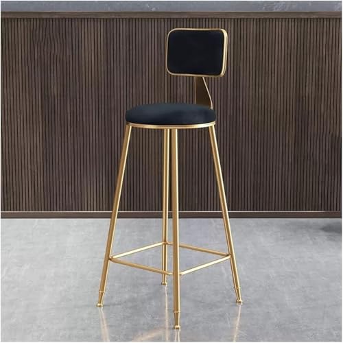 ZCEDZYSW Cafe Esszimmerstuhl Freizeit mit hohen Füßen und Rückenlehne PU-Leder Kissen für Küche (schwarz) von ZCEDZYSW