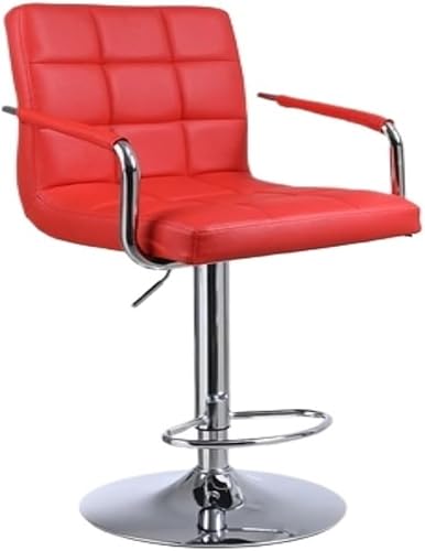 ZCEDZYSW Frühstücks-Barstuhl, einfaches Anheben, Drehstuhl, Rückenlehne, Kassierstuhl, Schreibtischstuhl, Hochhocker, Büro, Computerstuhl, Küche, Barhocker (Rot, B) von ZCEDZYSW