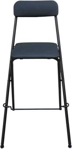 ZCEDZYSW Gepolsterter Klapphocker mit bequemer Rückenlehne, 75,2 cm, zusammenklappbarer hoher Barstuhl mit rutschfesten Füßen für Zuhause, 70 cm von ZCEDZYSW