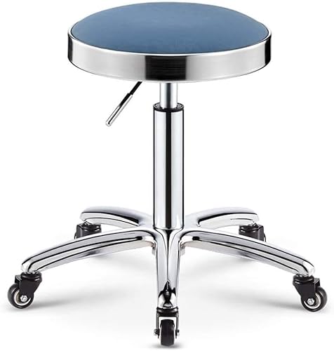 ZCEDZYSW Gestell Edelstahl Hocker Kasse Registrierkasse Drehstuhl Nordic Bar Lift Home Chair Modern Minimalistisch Hoch (Blau) von ZCEDZYSW