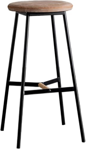 ZCEDZYSW Höhe Barhocker für Küchentheke, industrielles Leder, gepolstert, fester Hochstuhl für Zuhause (B, Sitzhöhe 65 cm) von ZCEDZYSW