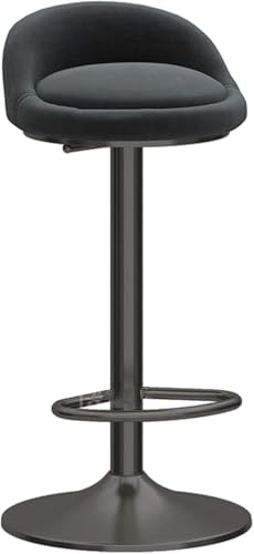 ZCEDZYSW Industrielle Barhocker, verstellbare Thekenhöhe, Stühle mit Rückenlehne und Fußstütze, modernes Design, Samtsitz (A, Hebebühne 65–80 cm) von ZCEDZYSW