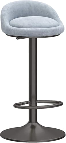 ZCEDZYSW Industrielle Barhocker, verstellbare Thekenhöhe, Stühle mit Rückenlehne und Fußstütze, modernes Design, Samtsitz (C,Lift 45–60 cm) von ZCEDZYSW