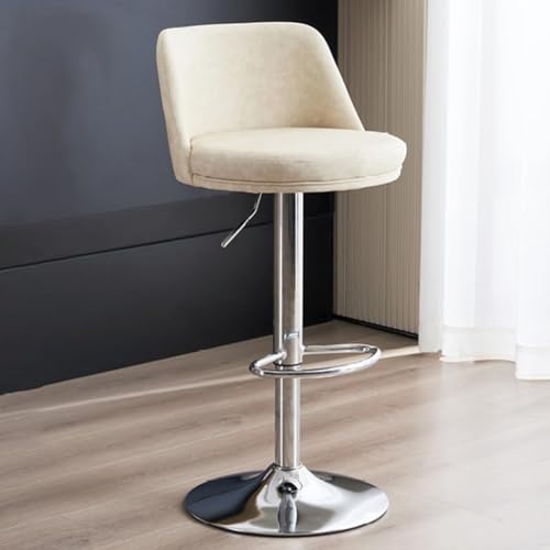 ZCEDZYSW Kitchen Island Barhocker, grau, aus PU-Leder, Thekenhöhe mit Rückenlehne, höhenverstellbarer Drehstuhl, (Beige B) von ZCEDZYSW