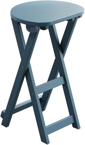 ZCEDZYSW Klappbarer Barhocker aus Holz, 43,2 cm / 62 cm, tragbarer Frühstückshocker mit Fußstütze, Thekenhöhe Küche (Blau, 62 cm) von ZCEDZYSW
