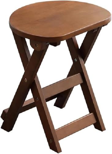 ZCEDZYSW Klappbarer Barhocker aus Holz, 43 cm, tragbar, Frühstückshocker mit Fußstütze, Thekenhöhe Küche (Braun, 43 cm) von ZCEDZYSW