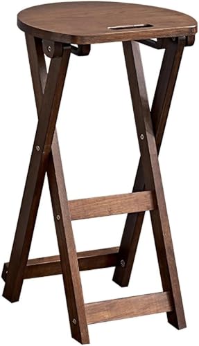 ZCEDZYSW Klappbarer Barhocker aus Holz, 45,7 cm / 61 cm, zusammenklappbar, hoher Hocker mit Fußstütze, für Erwachsene (Braun, 60 cm) von ZCEDZYSW