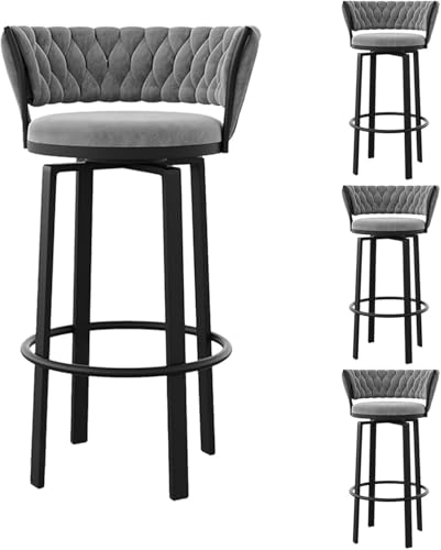 ZCEDZYSW Moderne Barhocker, drehbar, Landhausstil, Theke mit Rückenlehne und Fußstütze, gepolstert, A, Höhe 65 cm, 4 Stück ZCEDZYSW Moderne Barhocker, drehbar, Landhausstil, Theke mit Rückenlehne und Fußstütze, gepolstert, A, Höhe 65 cm, 4 Stück von ZCEDZYSW