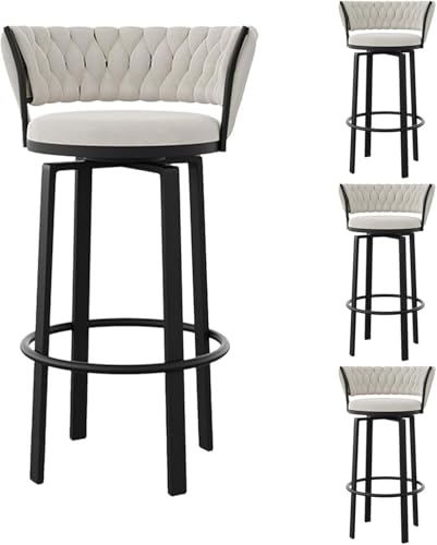 ZCEDZYSW Moderne Barhocker, drehbar, Landhausstil, Theke mit Rückenlehne und Fußstütze, gepolstert, B, Höhe 65 cm, 4 Stück ZCEDZYSW Moderne Barhocker, drehbar, Landhausstil, Theke mit Rückenlehne und Fußstütze, gepolstert, B, Höhe 65 cm, 4 Stück von ZCEDZYSW