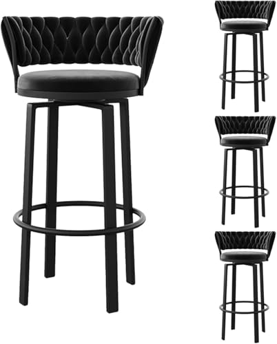 ZCEDZYSW Moderne Barhocker, drehbar, Landhausstil, Theke mit Rückenlehne und Fußstütze, gepolstert, C, Höhe 65 cm, 4 Stück ZCEDZYSW Moderne Barhocker, drehbar, Landhausstil, Theke mit Rückenlehne und Fußstütze, gepolstert, C, Höhe 65 cm, 4 Stück von ZCEDZYSW