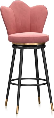 ZCEDZYSW Moderne Barhocker mit Thekenhöhe, gepolstert, hoher Stuhl für Esszimmer, Küche (Rosa, 65 cm, schwarzes Bein) von ZCEDZYSW
