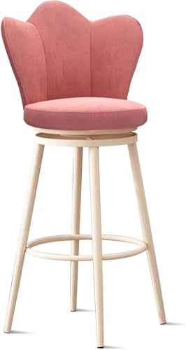 ZCEDZYSW Moderne Barhocker mit Thekenhöhe, gepolstert, hoher Stuhl für Esszimmer, Küche (Rosa, 75 cm, weißes Bein) von ZCEDZYSW