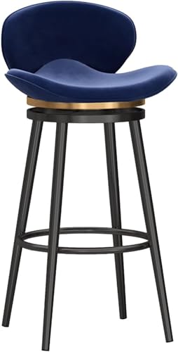 ZCEDZYSW Moderne Esszimmerstühle mit Metallbeinen, gepolstert mit Rückenstütze für Küche (Blau, Höhe 75 cm) von ZCEDZYSW