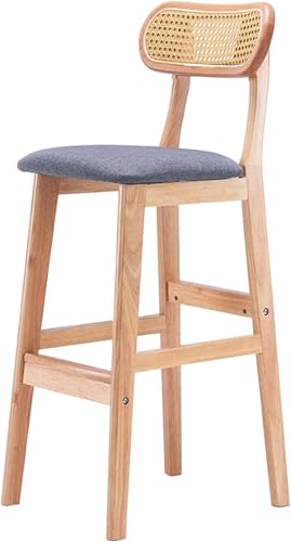 ZCEDZYSW Moderne Leinen-Barhocker, 1 Stück, bequeme Küche mit Rückenlehnen, gepolsterter Sitzfläche und Holz-Fußstütze ZCEDZYSW Moderne Leinen-Barhocker, 1 Stück, bequeme Küche mit Rückenlehnen, gepolsterter Sitzfläche und Holz-Fußstütze von ZCEDZYSW