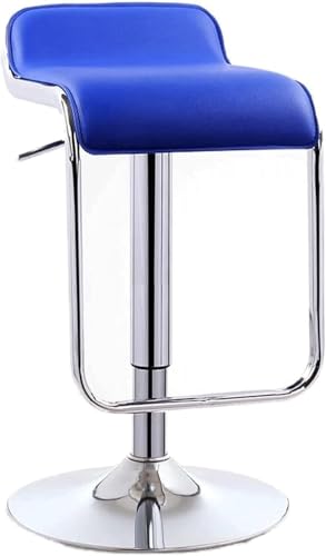 ZCEDZYSW Moderner, minimalistischer, drehbarer Barhocker mit Hebe- und Fallfunktion, niedrige Rückenlehne und Fußstütze für Zuhause (blau) von ZCEDZYSW