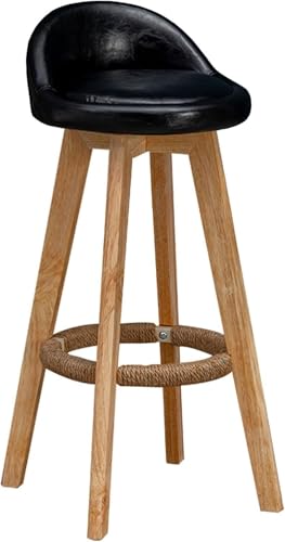 ZCEDZYSW Moderner Barhocker aus Massivholz mit Rückenlehne, 360° drehbarer Küchenthekenstuhl, stilvolle Frühstücks-Barhocker (C,37 x 37 x 53 cm) von ZCEDZYSW