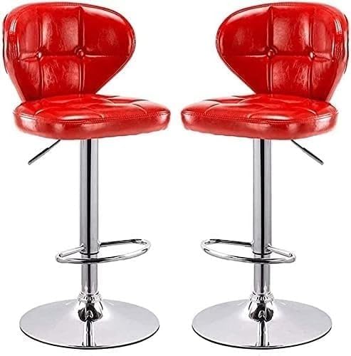 ZCEDZYSW Modernes Barhocker-Set, Thekenhöhe, Esszimmerstühle, Barstuhl, Frühstück, 63–83 cm (rot) von ZCEDZYSW