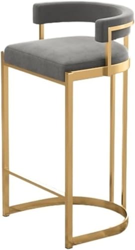 ZCEDZYSW NordicStool Barstuhl, modern, einfache Rückenlehne, 90 cm, Grau von ZCEDZYSW