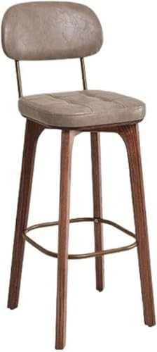 ZCEDZYSW Retro Light Luxury Barstuhl Rückenlehne Holz Hohe Haushalt Einfache Kassierer Kommerzielle Hocker für Küche (Gris) von ZCEDZYSW