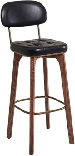 ZCEDZYSW Retro Light Luxury Barstuhl Rückenlehne Holz Hohe Haushalt Einfache Kassierer Kommerzielle Hocker für Küche (Schwarz) von ZCEDZYSW
