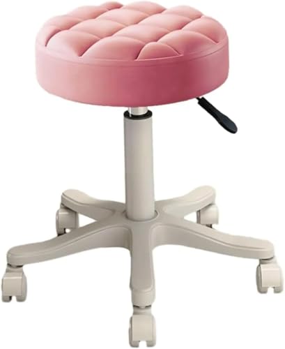 ZCEDZYSW Rollhocker mit Rollen, höhenverstellbar, drehbar, für Friseur und Zuhause, Rosa ZCEDZYSW Rollhocker mit Rollen, höhenverstellbar, drehbar, für Friseur und Zuhause, Rosa von ZCEDZYSW