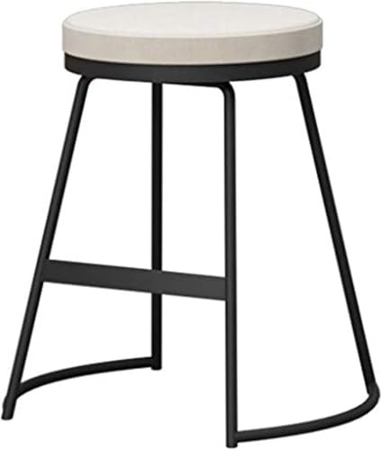 ZCEDZYSW Runder Barhocker, hohe Oberseite, Frühstücksstuhl, eisenhaltiger Metallrahmen, PU-Kissen, Thekenhocker, Lagergewicht (45 cm) von ZCEDZYSW