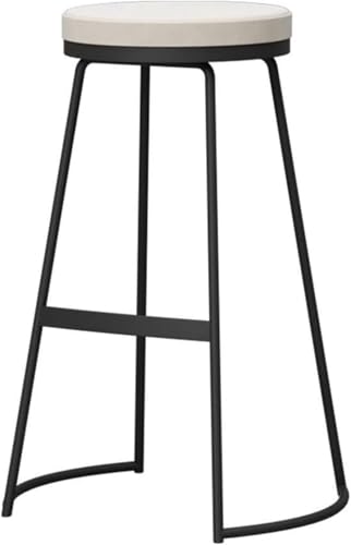 ZCEDZYSW Runder Barhocker, hohe Oberseite, Frühstücksstuhl, eisenhaltiger Metallrahmen, PU-Kissen, Thekenhocker, Lagergewicht (65 cm) von ZCEDZYSW