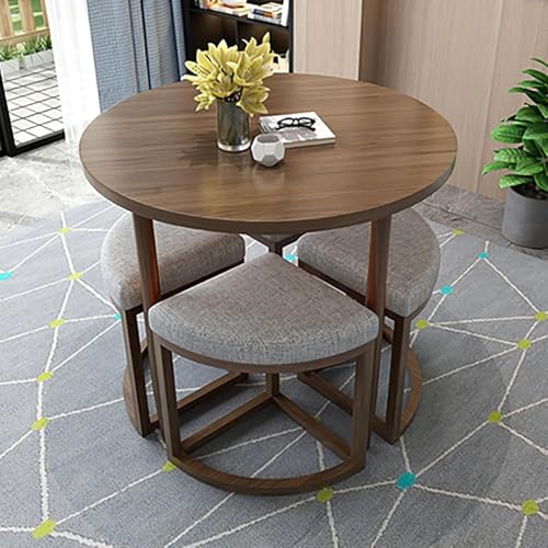 ZCEDZYSW Rundes Küchen-Esstisch-Set mit 4 Stühlen, 5-teiliges Möbel-Set für Esszimmer oder Frühstücksbar, 80 x 74 cm, moderner runder Konferenztisch und Stühle, #25, Höhe 80 cm ZCEDZYSW Rundes Küchen-Esstisch-Set mit 4 Stühlen, 5-teiliges Möbel-Set für Esszimmer oder Frühstücksbar, 80 x 74 cm, moderner runder Konferenztisch und Stühle, #25, Höhe 80 cm von ZCEDZYSW