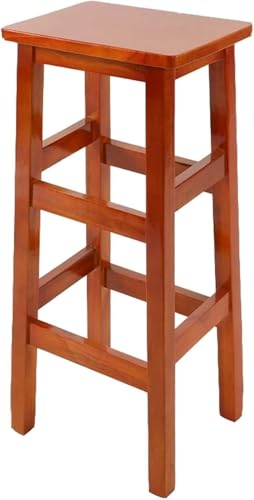 ZCEDZYSW Rustikale Barhocker aus Holz mit Fußstütze – Bauernhaus-Küchentheke für Heiminsel, 59,9 cm, Walnussholz-Frühstück (Begonia, 59,9 cm) von ZCEDZYSW