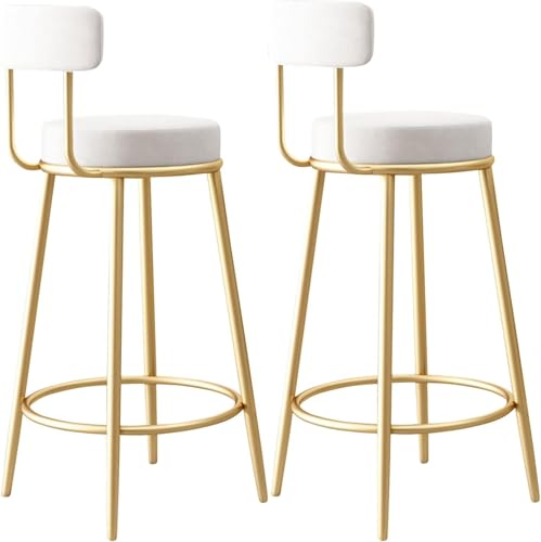 ZCEDZYSW Samt-Barhocker, Set mit 4 hohen Frühstücksstühlen mit Rückenlehne und goldfarbenen Metallbeinen für Küche, Insel und Zuhause ZCEDZYSW Samt-Barhocker, Set mit 4 hohen Frühstücksstühlen mit Rückenlehne und goldfarbenen Metallbeinen für Küche, Insel und Zuhause von ZCEDZYSW