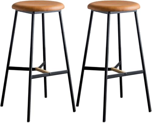 ZCEDZYSW Set mit 2 Barhockern, Thekenhöhe, rückenfrei, Metall, PU-Leder, für drinnen und draußen, feste Hochstühle für Küche ZCEDZYSW Set mit 2 Barhockern, Thekenhöhe, rückenfrei, Metall, PU-Leder, für drinnen und draußen, feste Hochstühle für Küche von ZCEDZYSW