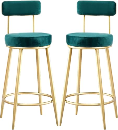 ZCEDZYSW Set mit 2 Barhockern aus Metall, hoch, Küche, stabiler Eisenrahmen, Industrie-Stil, Frühstücksstuhl für Wohnzimmer (B, Sitzhöhe 65 cm) von ZCEDZYSW
