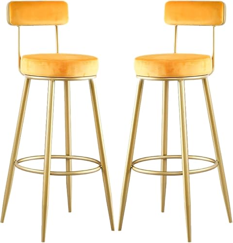 ZCEDZYSW Set mit 2 Barhockern aus Metall, hoch, Küche, stabiler Eisenrahmen, Industrie-Stil, Frühstücksstuhl für Wohnzimmer (E,Sitzhöhe 75 cm) von ZCEDZYSW