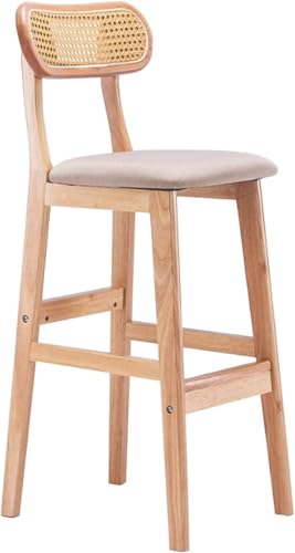 ZCEDZYSW Set mit 6 modernen, 81,3 cm hohen Barhockern mit Rückenlehne für Zuhause oder Theke, hohe Sitzkapazität 150 kg (Beige-b, Sitzhöhe 72 cm) von ZCEDZYSW