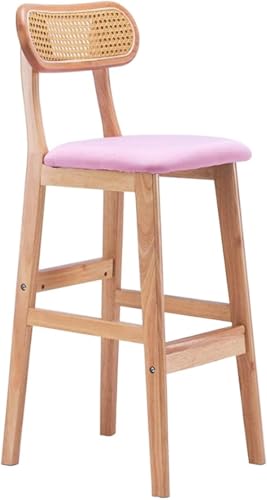 ZCEDZYSW Set mit 6 modernen, 81,3 cm hohen Barhockern mit Rückenlehne für Zuhause oder Theke, hohe Sitzkapazität 150 kg (Rosa, Sitzhöhe 62 cm) von ZCEDZYSW